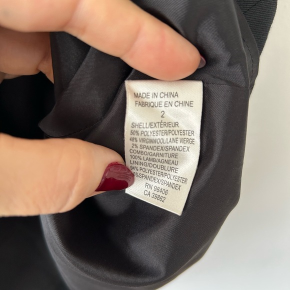 $415 Theory Amandine Chateau Strapless Lamb Leather & Wool Twill Mini Dress 2 ❤️ - Picture 10 of 10